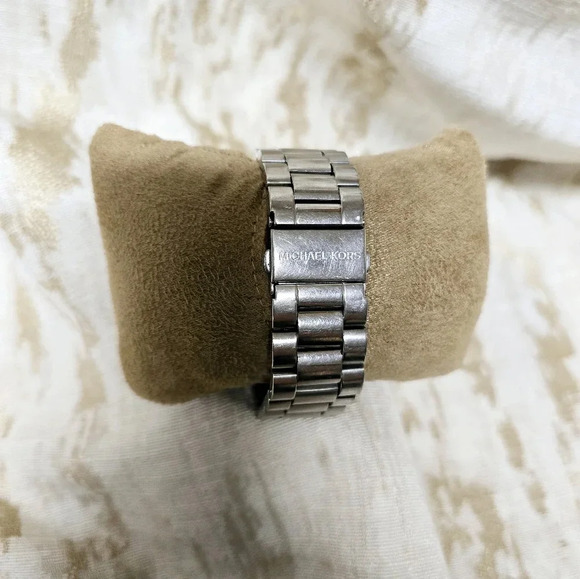 Michael Kors Layton Chronograph Silver Rhinestone Embellished Watch main image 15
